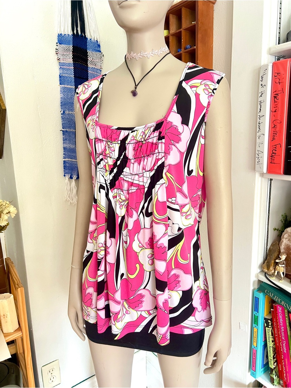 Y2K Patterned Blouse